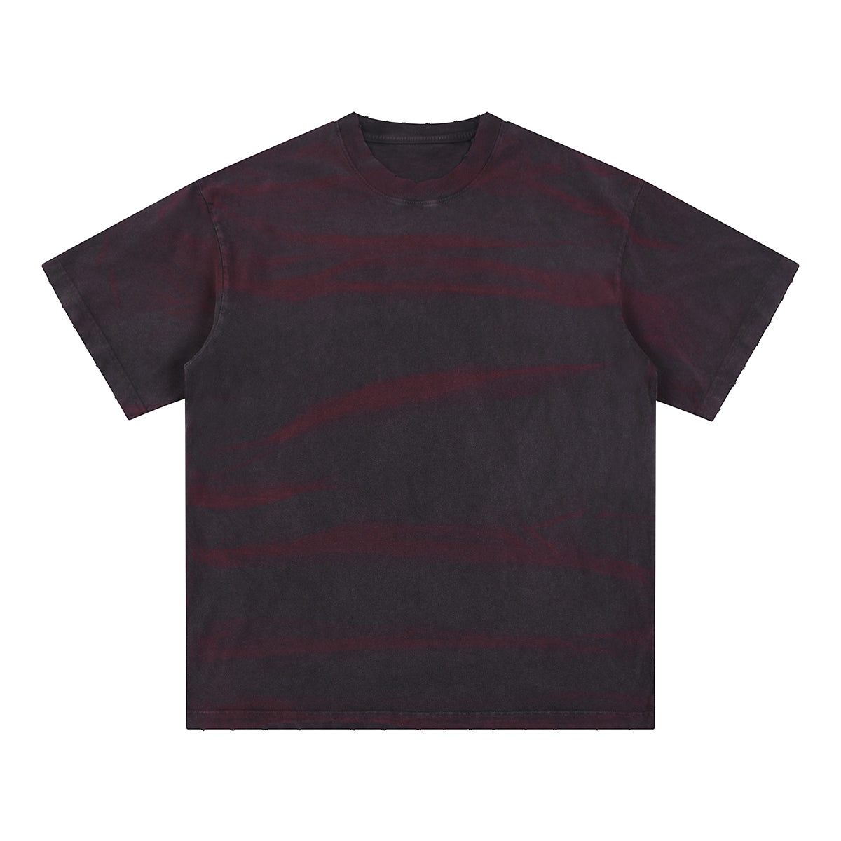 Stripe Tie-Dye Distressed Edge Tee 7.5oz