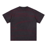 Stripe Tie-Dye Distressed Edge Tee 7.5oz
