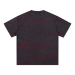 Stripe Tie-Dye Distressed Edge Tee 7.5oz
