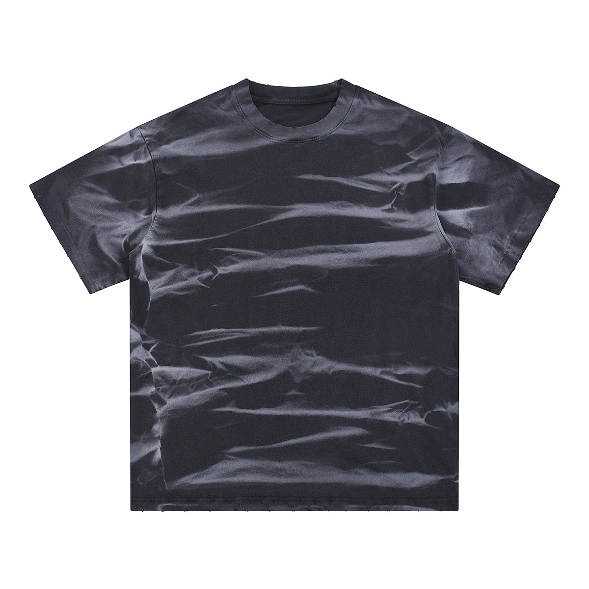 Stripe Tie-Dye Distressed Edge Tee 7.5oz