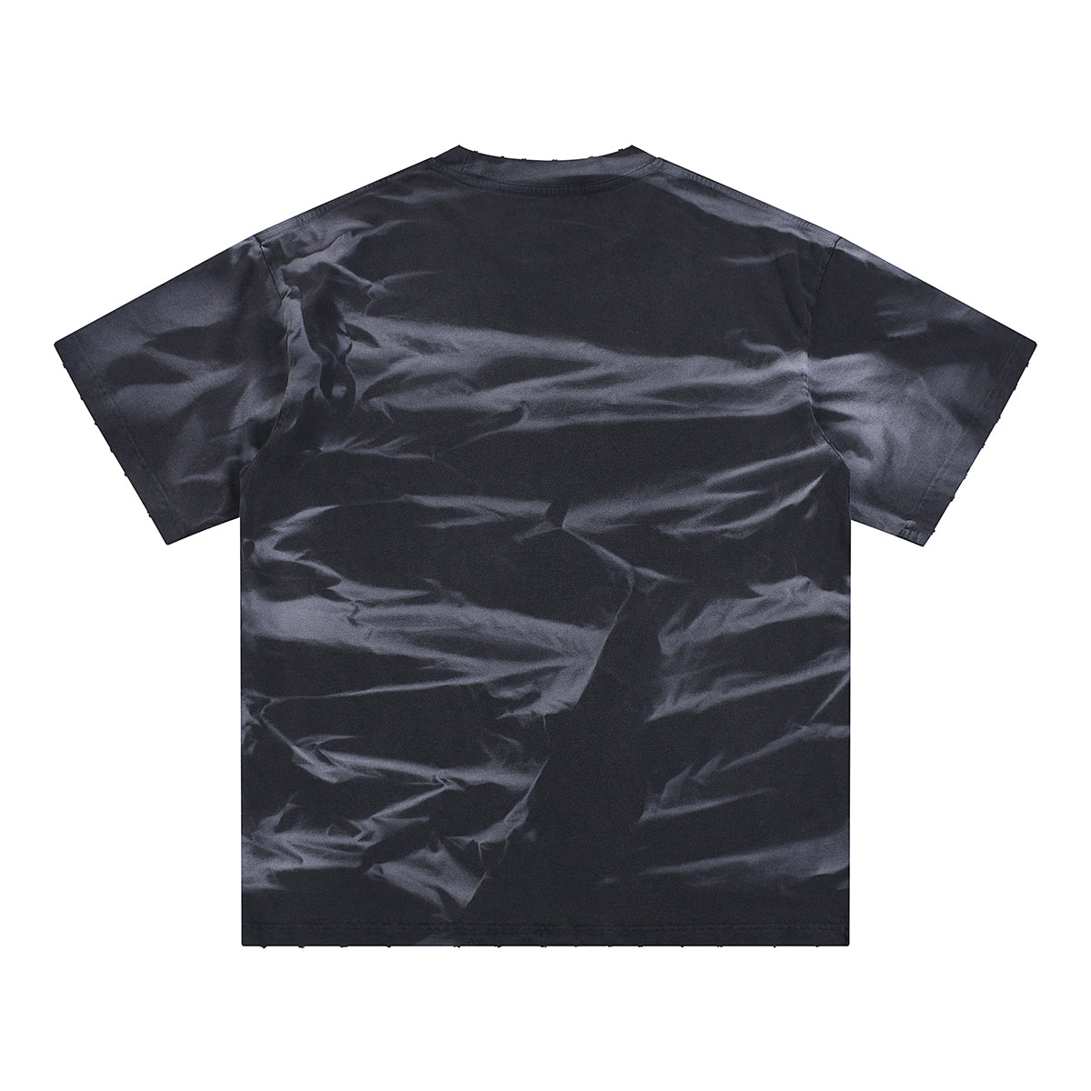 Stripe Tie-Dye Distressed Edge Tee 7.5oz