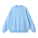 Crew Neck Faded Relaxed Sweatshirt-INNBLAC Fashion Apparel