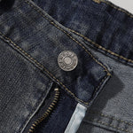 Distressed Dark Denim Vintage Wash Flared Jeans