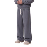 Vintage Washed Heavyweight Drawstring Wide Leg Casual Pants