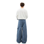 Printed Adjustable Waist Cargo Wide‑Leg Pants