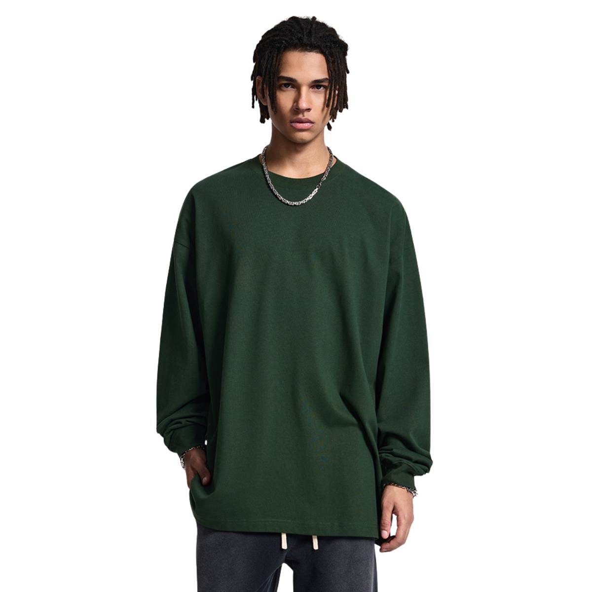 Vintage Loose Fit Heavyweight Cotton Long-Sleeve T-Shirt