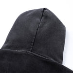 Front Pocket Button Detail Oversized Washed Hoodie