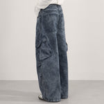 Distressed Wide Leg Cargo Pants