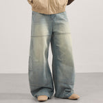 Distressed Light Wash Vintage Wide Leg Pants