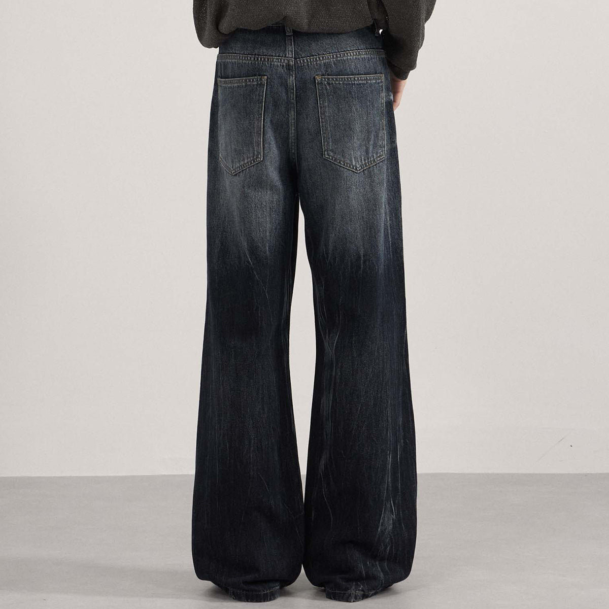 Dark Washed High Waist Boyfriend Loose Jeans