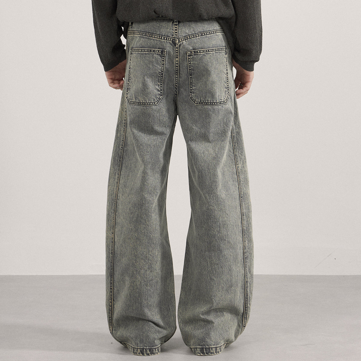 Wide Leg High Waist Distressed Denim Jeans