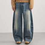 Curved Blade Wide Leg High Waist Vintage Jeans