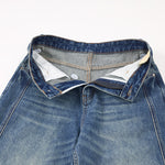 Wide Leg Vintage Washed Distressed Denim Pants