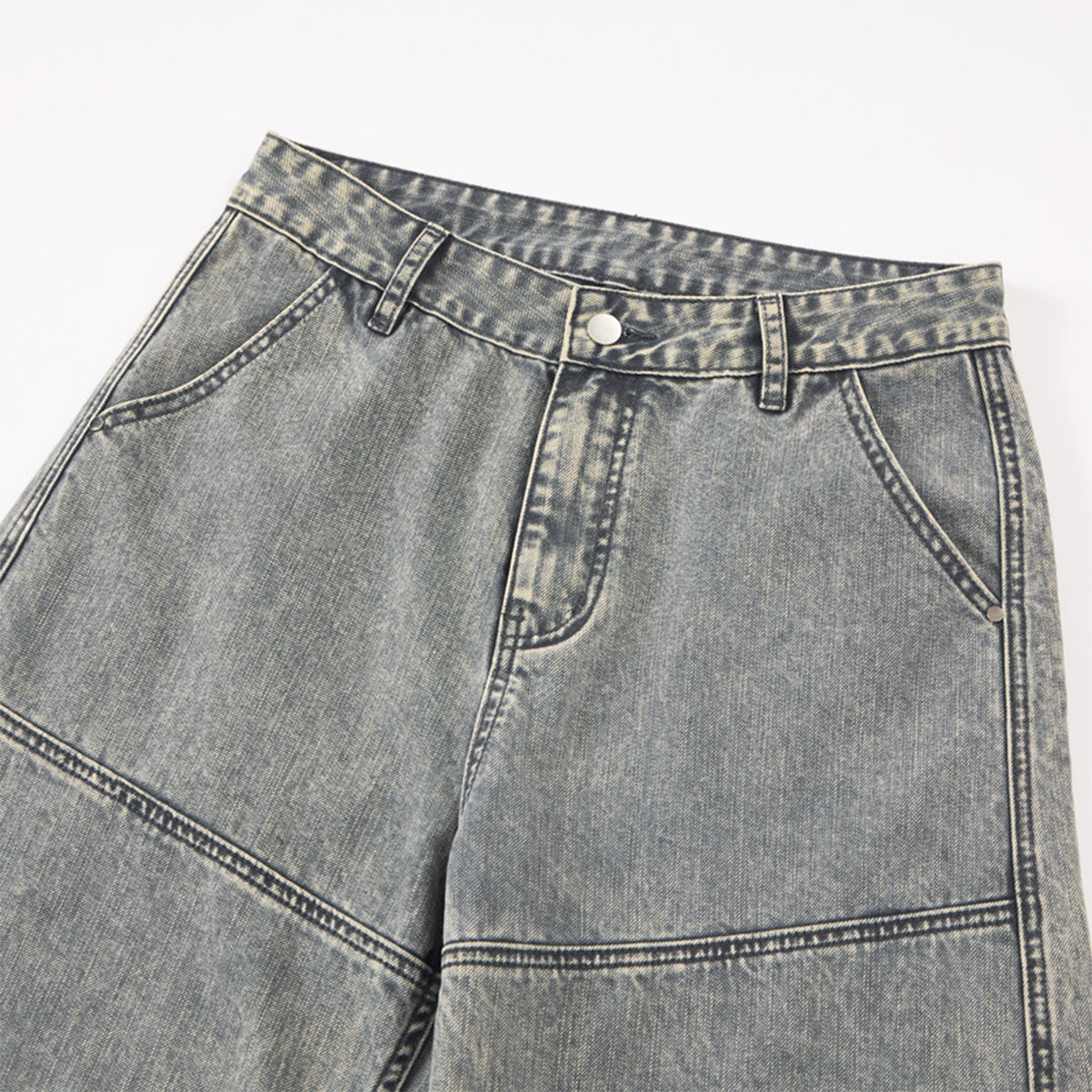 Wide Leg High Waist Distressed Denim Jeans