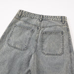 Wide Leg High Waist Distressed Denim Jeans