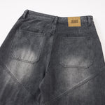 Cargo Wide Leg Distressed Wash Denim Jeans