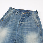 Curved Blade Wide Leg High Waist Vintage Jeans