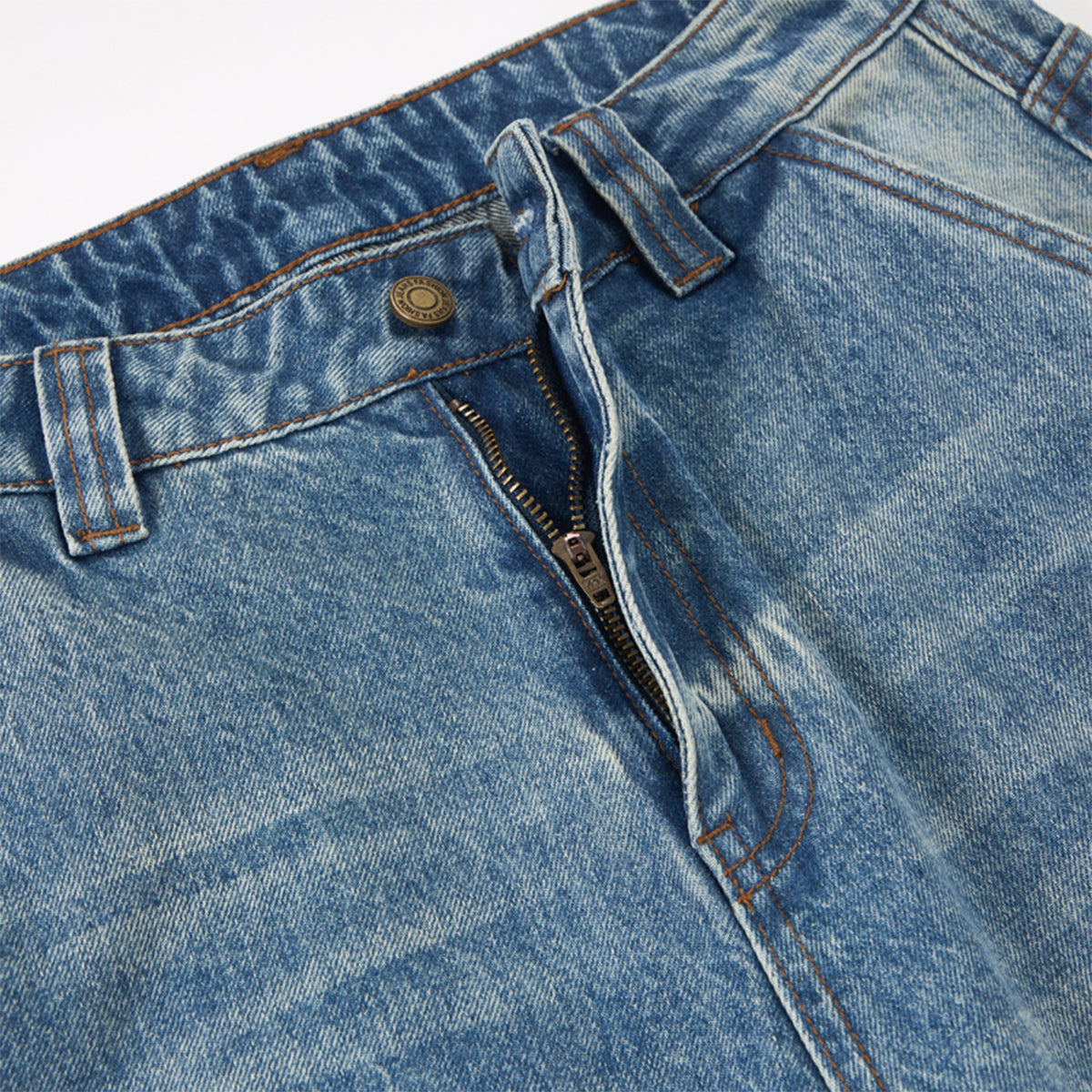 Curved Blade Wide Leg High Waist Vintage Jeans