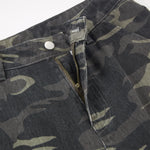 Camo Print Cargo Wide Leg Denim Jeans