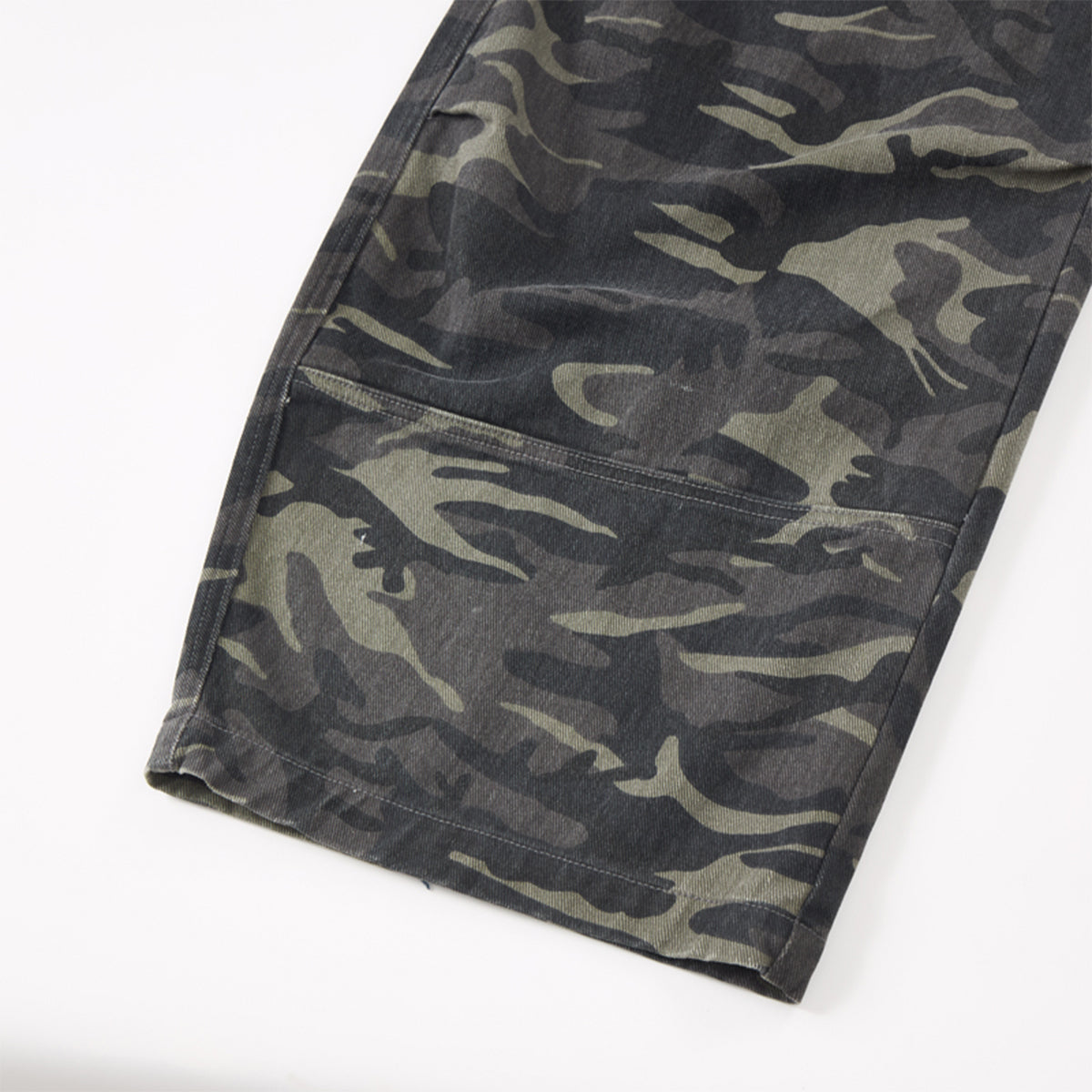 Camo Print Cargo Wide Leg Denim Jeans