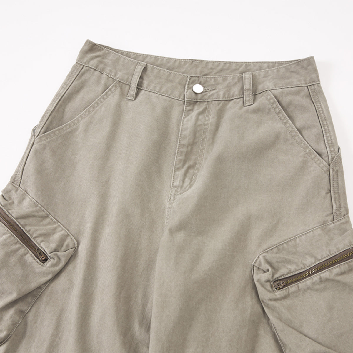 Relaxed Fit Tactical Cargo Zipper Pants