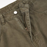 Curved Blade Wide Leg Patchwork Casual Pants