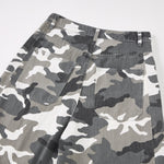 Utility Style Camo Print Wide Leg Cargo Pants