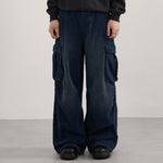 Vintage Wash Wide Leg Cargo Pants