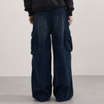 Vintage Wash Wide Leg Cargo Pants