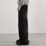 Artistic Patchwork Vintage Black Wide Leg Jeans