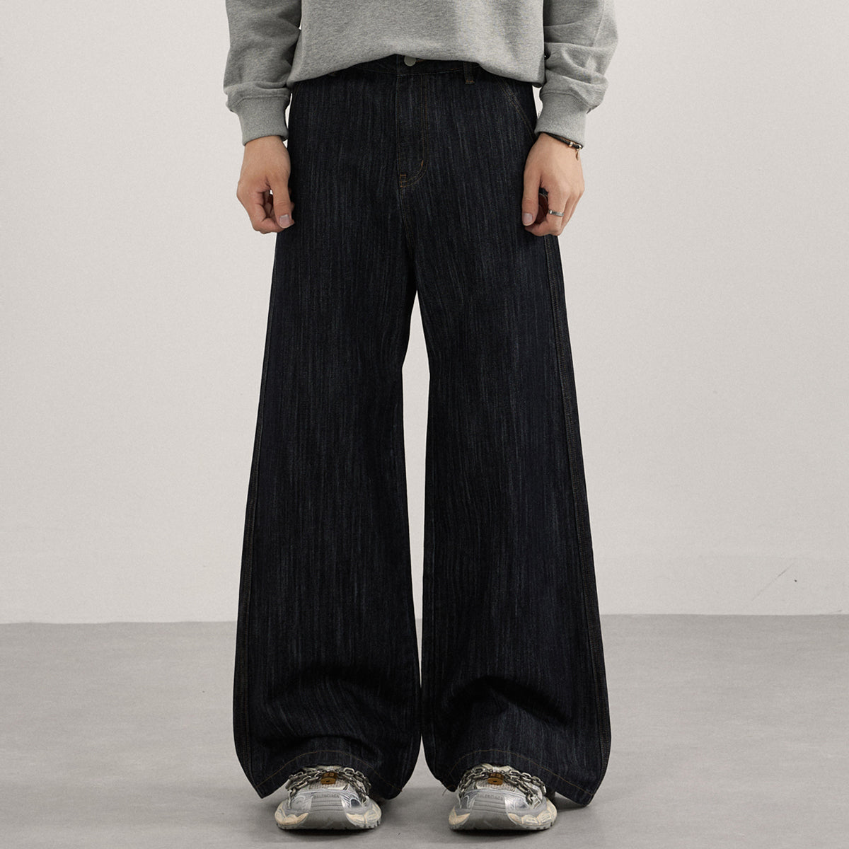 Classic Dark Wash High Waist Wide Leg Jeans