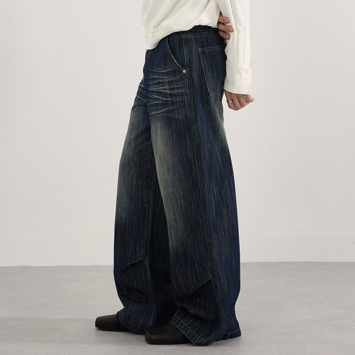 Vintage Wash High Waist Loose Wide Leg Jeans