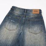 Ripped Wide Leg Vintage Fade Distressed Denim Jeans