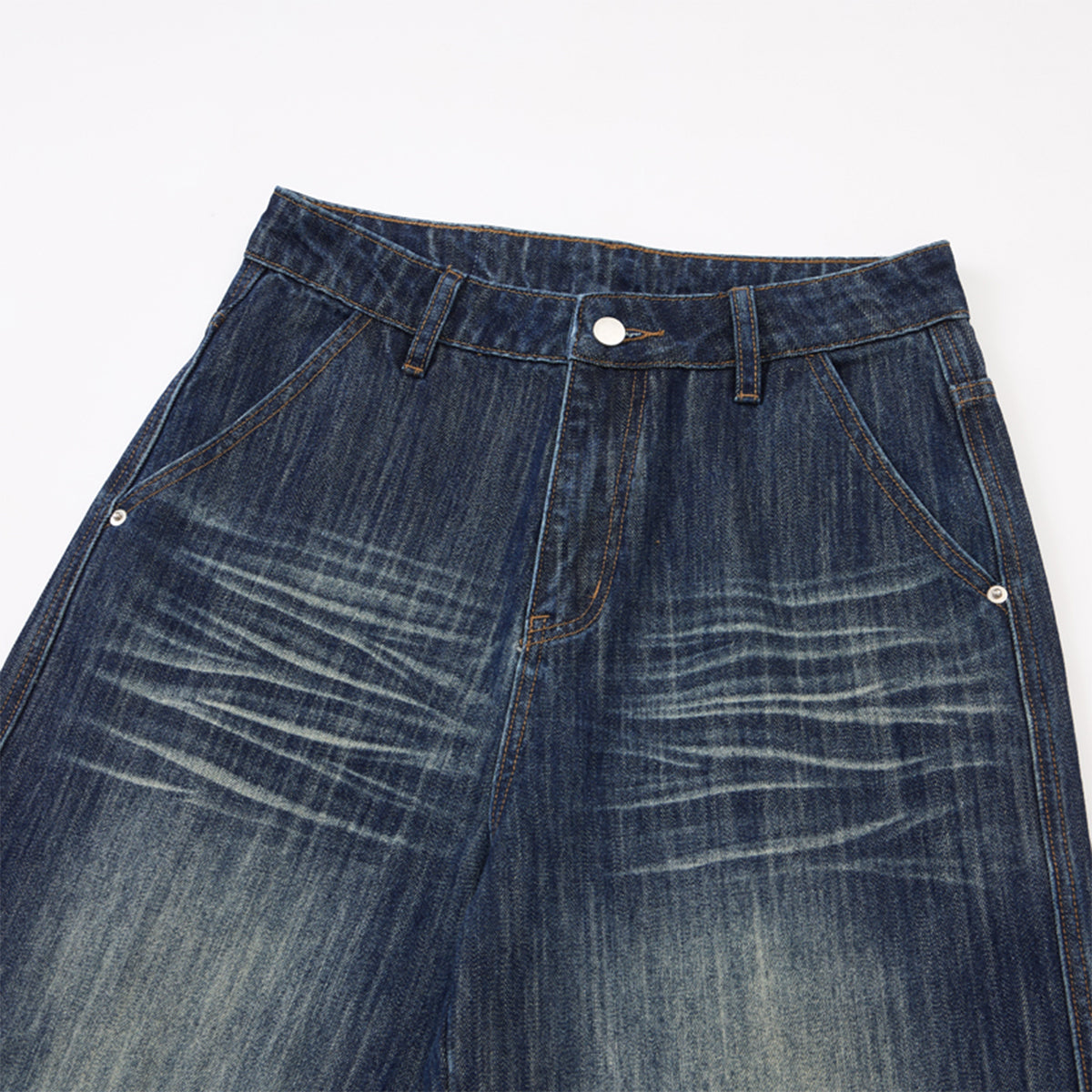 Vintage Wash High Waist Loose Wide Leg Jeans