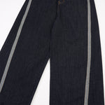 Wide Leg Contrast Stripe Denim Jeans