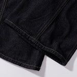 Curved Button Fly Wide-Leg Jeans