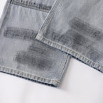 Spray-Painted Patchwork Distressed Baggy Jeans