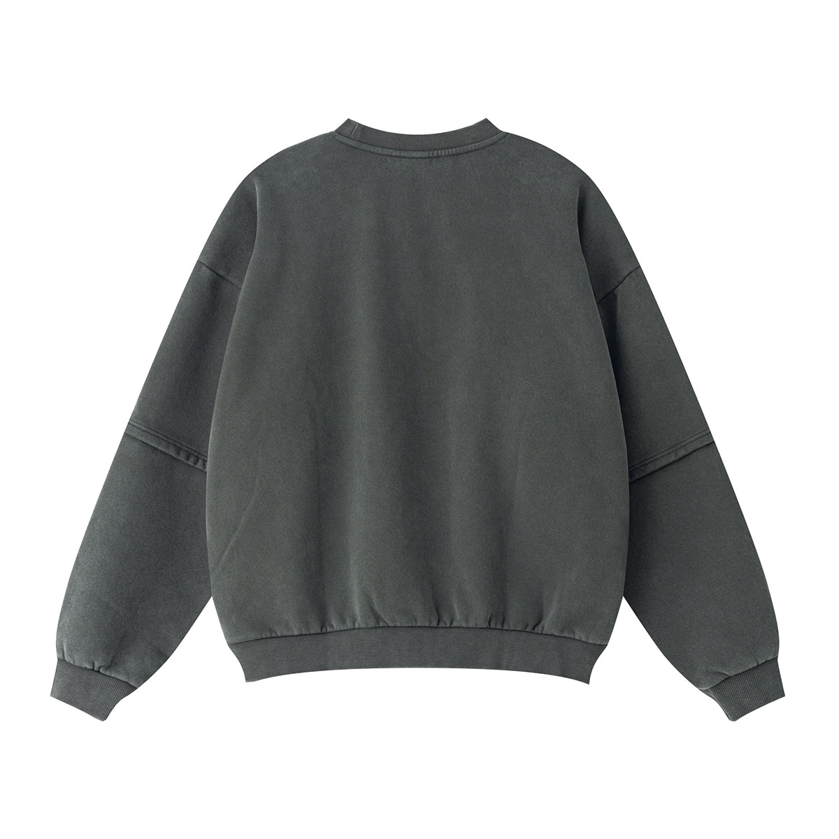 Crew Neck Mock Two-Layer Fleece Sweatshirt