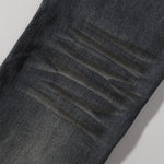 Distressed Dark Denim Vintage Wash Flared Jeans