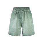 Reverse-Dyed Distressed Raw Edge Shorts