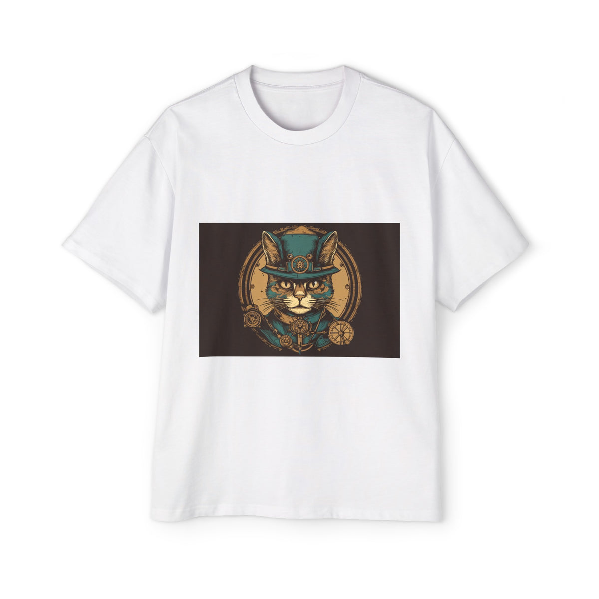 Steampunk Cat Vintage Graphic Tee-INNBLAC Fashion Apparel