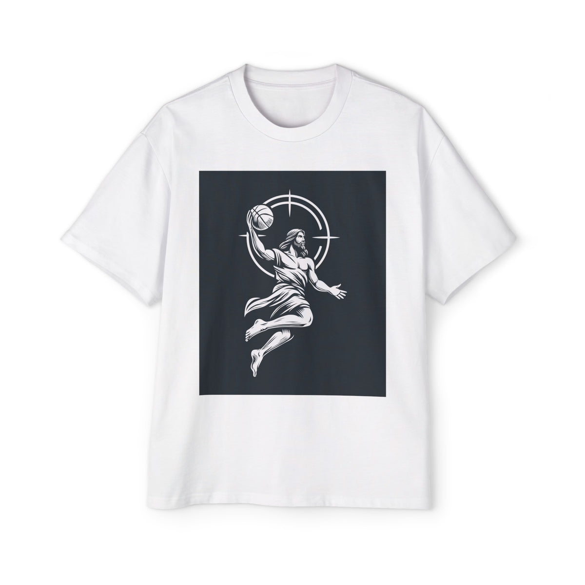 Jesus Playing Basketball Graphic Tee-INNBLAC Fashion Apparel