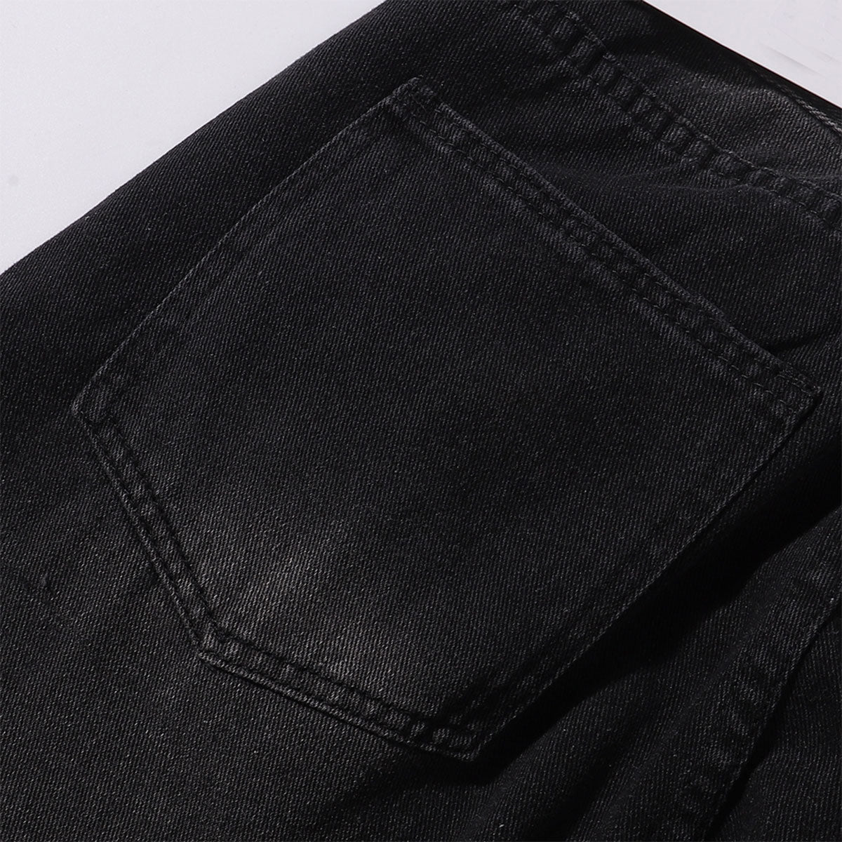 Black Washed Wide Leg Denim Jeans