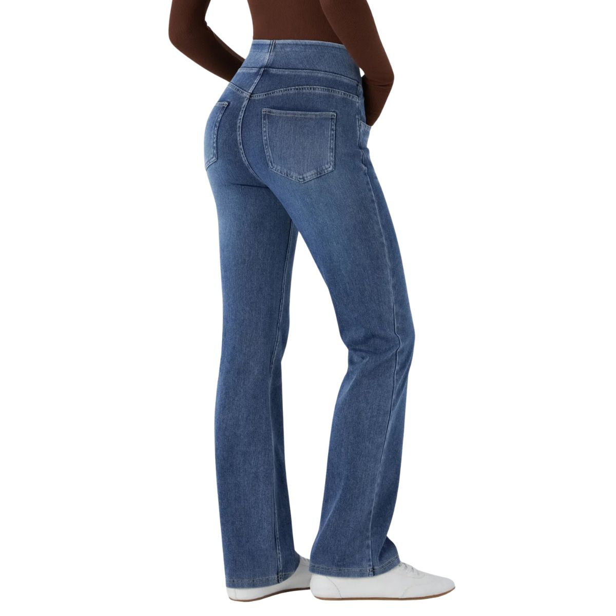Vintage Washed High Waist Straight Leg Jeans