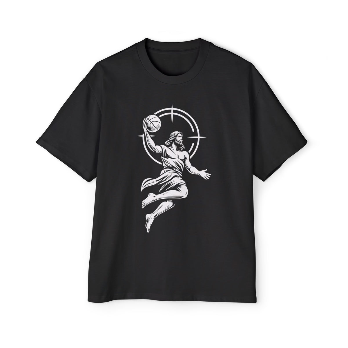 Jesus Playing Basketball Graphic Tee-INNBLAC Fashion Apparel