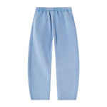 Vintage Washed Fleece‑Lined Elastic Waist Curved Leg Pants
