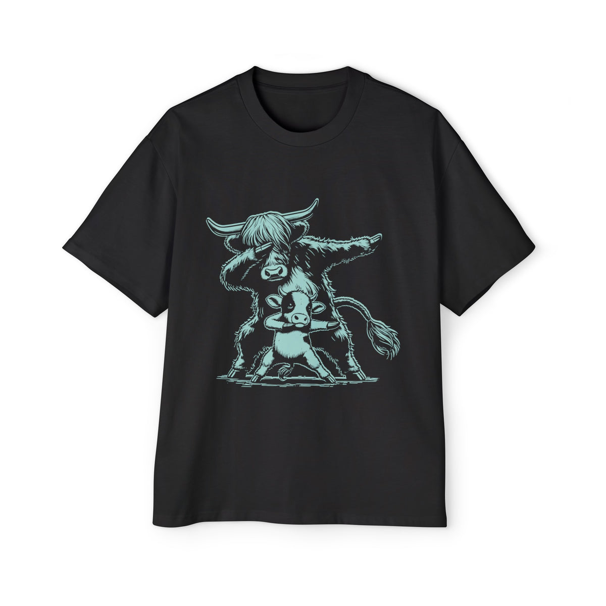 Highland Cow Dabbing Graphic Tee-INNBLAC Fashion Apparel