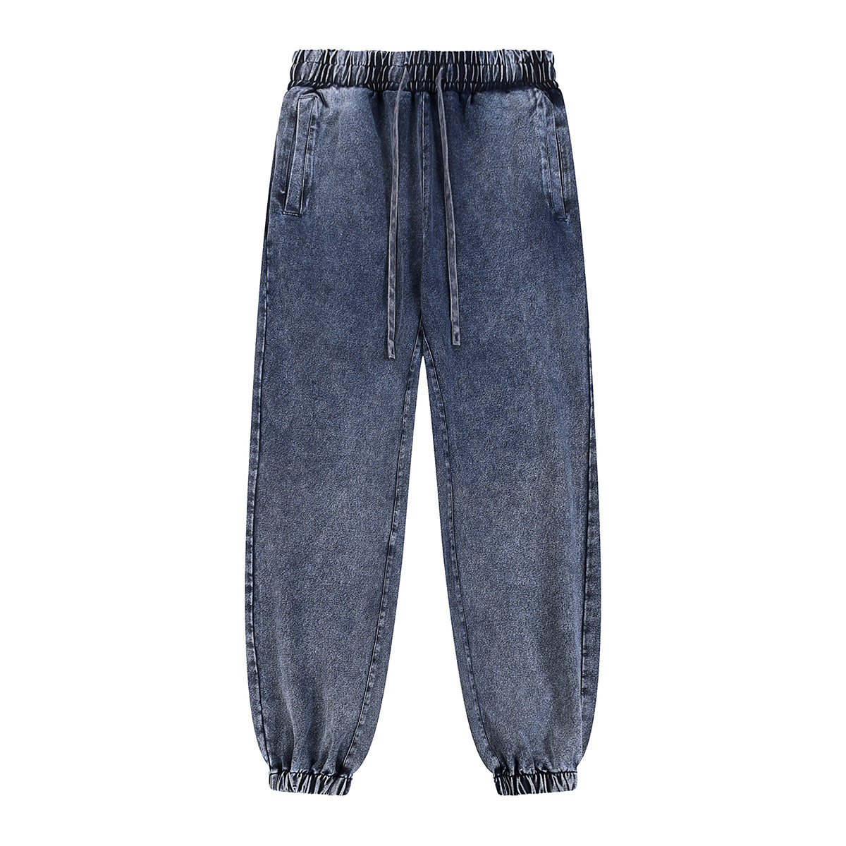 Washed Baggy Knit Denim Joggers
