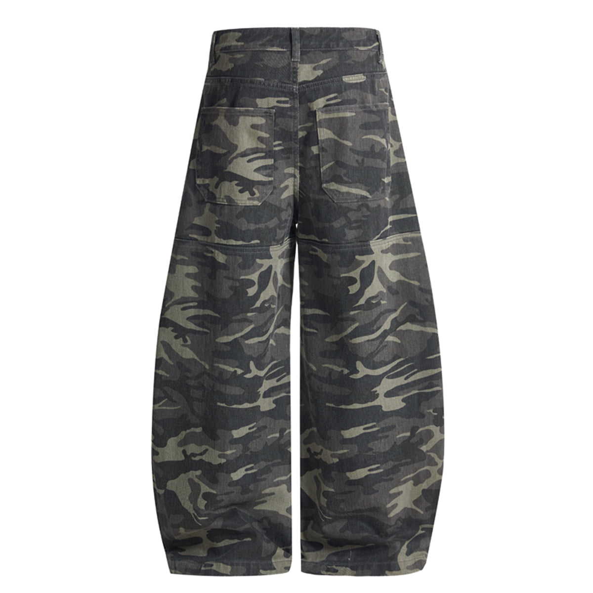 Camo Print Cargo Wide Leg Denim Jeans