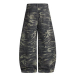 Camo Print Cargo Wide Leg Denim Jeans